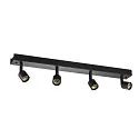 Væg- og Loftlampe PURI CW, Quad, 4x GU10 QPAR51, med dekorative ringe, sort