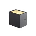 SLV LED Udendørs Væglampe SITRA CUBE WL, UP/DOWN, IP44 IK05, 10W 3000K 2x560lm 105°, antracit