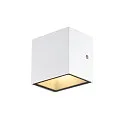 SLV LED Outdoor Wall luminaire SITRA CUBE WL, UP/DOWN, IP44 IK05, 10W 3000K 2x560lm 105°, white
