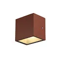 SLV LED Udendørs Væglampe SITRA CUBE WL, UP/DOWN, IP44 IK05, 10W 3000K 2x560lm 105°, rust-farvet