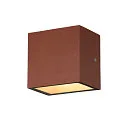 SLV LED Udendørs Væglampe SITRA CUBE WL, UP/DOWN, IP44 IK05, 10W 3000K 2x560lm 105°, rust-farvet