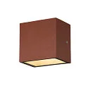 SLV LED Udendørs Væglampe SITRA CUBE WL, UP/DOWN, IP44 IK05, 10W 3000K 2x560lm 105°, rust-farvet