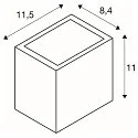 SLV LED Udendørs Væglampe SITRA CUBE WL, UP/DOWN, IP44 IK05, 10W 3000K 2x560lm 105°, rust-farvet