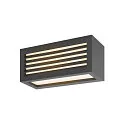 LED Udendørs Væglampe BOX-L, IP44 IK05, 19W 3000K 480lm, direkte/indirekte, antracit