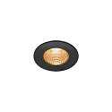 SLV LED Udendørs Indbygningsdownlight PATTA-I rund, IP65 IK02, 7.3W 1800-3000K 440lm, Dim to Warm, sort