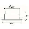 SLV LED Udendørs Indbygningsdownlight PATTA-I rund, IP65 IK02, 7.3W 1800-3000K 440lm, Dim to Warm, sort