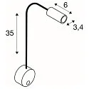 SLV Premium LED Displaylampe DIO FLEX PLATE, med flex arm og switch, 1.9W 45°, 2700K 82lm, hvid