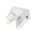 SLV Premium LED Væglampe KARPO BEDSIDE, 6.6W 3000K 390lm 36°, dæmpbar, med 2 USB-porte, hvid