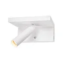 SLV Premium LED Væglampe KARPO BEDSIDE, 6.6W 3000K 390lm 36°, dæmpbar, med 2 USB-porte, hvid