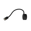 Premium LED Displaylampe DIO FLEX PLATE, med flex arm og switch, 1.9W 45°, 2700K 70lm, sort