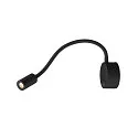 Premium LED Displaylampe DIO FLEX PLATE, med flex arm og switch, 1.9W 45°, 3000K 70lm, sort