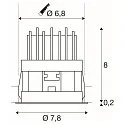 SLV LED Loftindbygningslampe HORN MAGNA, 7.7W 3000K,, 415lm 25°, sort