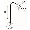 SLV Væglampe DIO FLEX PLATE QPAR51 WL, GU10 maks. 50W, sort