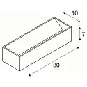 SLV LED Wall luminaire LOGS IN L, 17W, 3000K, 1100lm, TRIAC dimmable, black/gold