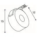 SLV LED 1-Faset Downlight KALU TRACK LED, 13W, 85°, 3000K, 860lm, inkl. 1-Faset-Adapter, sort