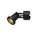 SLV Outdoor wall-/ceiling luminaire NAUTILUS 25, QPAR51, IP54 IK02, GU10 max. 11W, swiveling, matt black