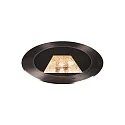 SLV LED Gulvindbygningslampe DASAR® 270 LED Udendørslampe, rund, asymmetrisk lysstråle, 30W, IP65/IP67, sort, rustfrit stål