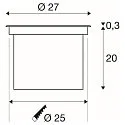 SLV LED Gulvindbygningslampe DASAR® 270 LED Udendørslampe, rund, symmetrisk lysstråle, 30W, IP65/IP67, sort, rustfrit stål
