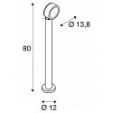 SLV LED Udendørsspot ESKINA 80 POLE LED Standerlampe, 14,5W, 95°, 3000/4000K, 1000lm, IP65, dæmpbar, antracit