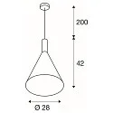 SLV Pendant luminaire PHELIA 280, E27, black/gold