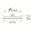SLV LED Loft-/Indbygningslampe SENSER 12 LED, rund, 3000K, 470lm, IP20, hvid