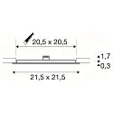 SLV LED Ceiling recessed luminaire SENSER 24 LED, square, 1200lm, IP20, white, 3000K