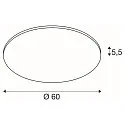SLV LED Loftlampe PANEL 60 DALI LED, rund, 42W, 110°, 4000K, 3350lm, grå