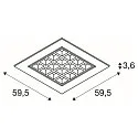 SLV LED Loft-/Indbygningslampe LED PAVONO 600x600, 100°, UGR 16, hvid, 4000K, 3350lm