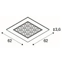 SLV LED Ceiling recessed luminaire LED PAVONO 620x620, 100°, UGR 16, white, 3000K, 3200lm