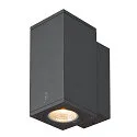 SLV Premium-LED Udendørs Væglampe ENOLA SQUARE SINGLE CCT, IP65 IK02, S version, 6W 3000/4000K 390/450lm 30°, CRi>90, antracit