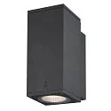 SLV Premium-LED Udendørs Væglampe ENOLA SQUARE SINGLE CCT, IP65 IK02, S version, 6W 3000/4000K 390/450lm 30°, CRi>90, antracit