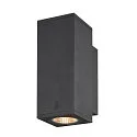 Premium-LED Udendørs Væglampe ENOLA SQUARE UP/DOWN CCT, IP65 IK02, S version, 7W 3000/4000K 570/640lm 30°, CRi>90, antracit