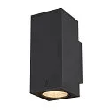 SLV Premium-LED Outdoor Wall luminaire ENOLA SQUARE UP/DOWN CCT, IP65 IK02, M-size, 19W 3000 / 4000K 1480 / 1680lm 38°, CRi>90