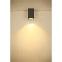 SLV Premium-LED Udendørs Væglampe ENOLA SQUARE CCT, IP65 IK02, S version, 9W 3000/4000K 510/580lm 38°, CRi>90, antracit