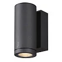 Premium-LED Udendørs Væglampe ENOLA ROUND SINGLE CCT, IP65 IK02, S version, 6W 3000/4000K 390/450lm 30°, CRi>90, antracit