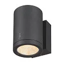 SLV Premium-LED Udendørs Væglampe ENOLA ROUND SINGLE CCT, IP65 IK02, M version, 10W 3000/4000K 720/820lm 38°, CRi>90, antracit