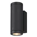 Premium-LED Udendørs Væglampe ENOLA ROUND UP/DOWN CCT, IP65 IK02, S version, 7W 3000/4000K 285/320lm 30°, CRi>90, antracit