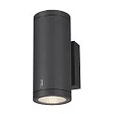 SLV Premium-LED Udendørs Væglampe ENOLA ROUND UP/DOWN CCT, IP65 IK02, M version, 19W 3000/4000K 740/840lm 38°, CRi>90, antracit