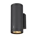 SLV Premium-LED Udendørs Væglampe ENOLA ROUND UP/DOWN CCT, IP65 IK02, M version, 19W 3000/4000K 740/840lm 38°, CRi>90, antracit