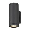 SLV Premium-LED Udendørs Væglampe ENOLA ROUND UP/DOWN CCT, IP65 IK02, M version, 19W 3000/4000K 740/840lm 38°, CRi>90, antracit
