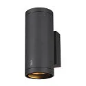 SLV Premium-LED Udendørs Væglampe ENOLA ROUND UP/DOWN CCT, IP65 IK02, M version, 19W 3000/4000K 740/840lm 38°, CRi>90, antracit