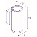 SLV Premium-LED Udendørs Væglampe ENOLA ROUND UP/DOWN CCT, IP65 IK02, M version, 19W 3000/4000K 740/840lm 38°, CRi>90, antracit