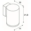 SLV Premium-LED Udendørs Væglampe ENOLA ROUND SINGLE CCT, IP65 IK02, L version, 35W 3000/4000K 3100/3400lm 38°, CRi>90, antracit