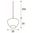 SLV Pendel PANTILO CONVEX 29 Indoor, E27, chrom, åben kabelende