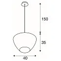 SLV Pendel PANTILO CONVEX 40 Indoor, E27, chrom, med roset