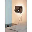 SLV LED Wall luminaire SOMNILA SPOT Indoor, 13W, 3000K, Spot 65lm,  incl. USB port, Spot left, black, back light 370lm