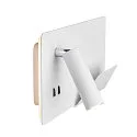 SLV LED Væglampe SOMNILA SPOT Indoor, 13W, 3000K, Spot 65lm,  inkl. USB port, Spot højre, hvid, baggrundslys 646lm