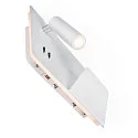 SLV LED Væglampe SOMNILA SPOT Indoor, 13W, 3000K, Spot 65lm,  inkl. USB port, Spot højre, hvid, baggrundslys 646lm