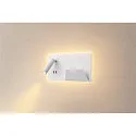 SLV LED Væglampe SOMNILA SPOT Indoor, 13W, 3000K, Spot 65lm,  inkl. USB port, Spot højre, hvid, baggrundslys 646lm