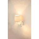 SLV LED Wall luminaire SOMNILA FLEX Indoor, E27, mit LED Spot 65lm, 3000K, white, incl. USB port, Spot left